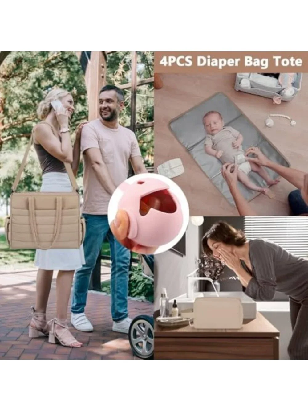 Large Diaper Tote Bag for Baby | Stylish Hospital Mommy Bag for Labor & Delivery
